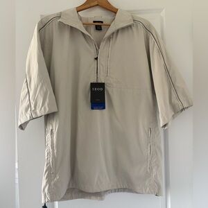 Izod Beige Lightweight Half-Zip Shirt Jacket Golf Jacket Pullover Windbreaker M